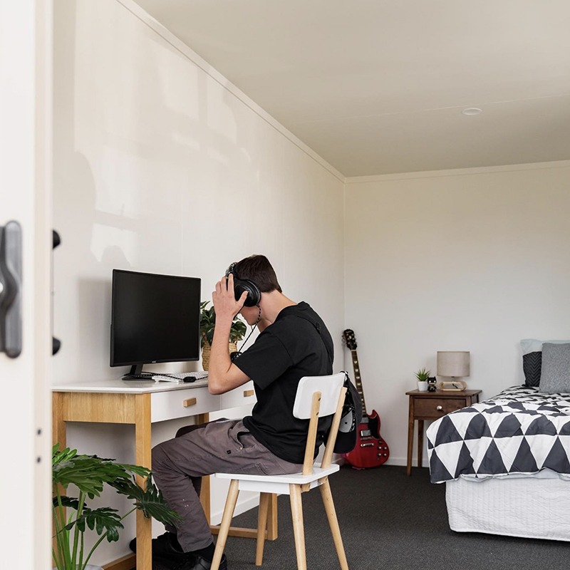 Cabin - interior - working at desk